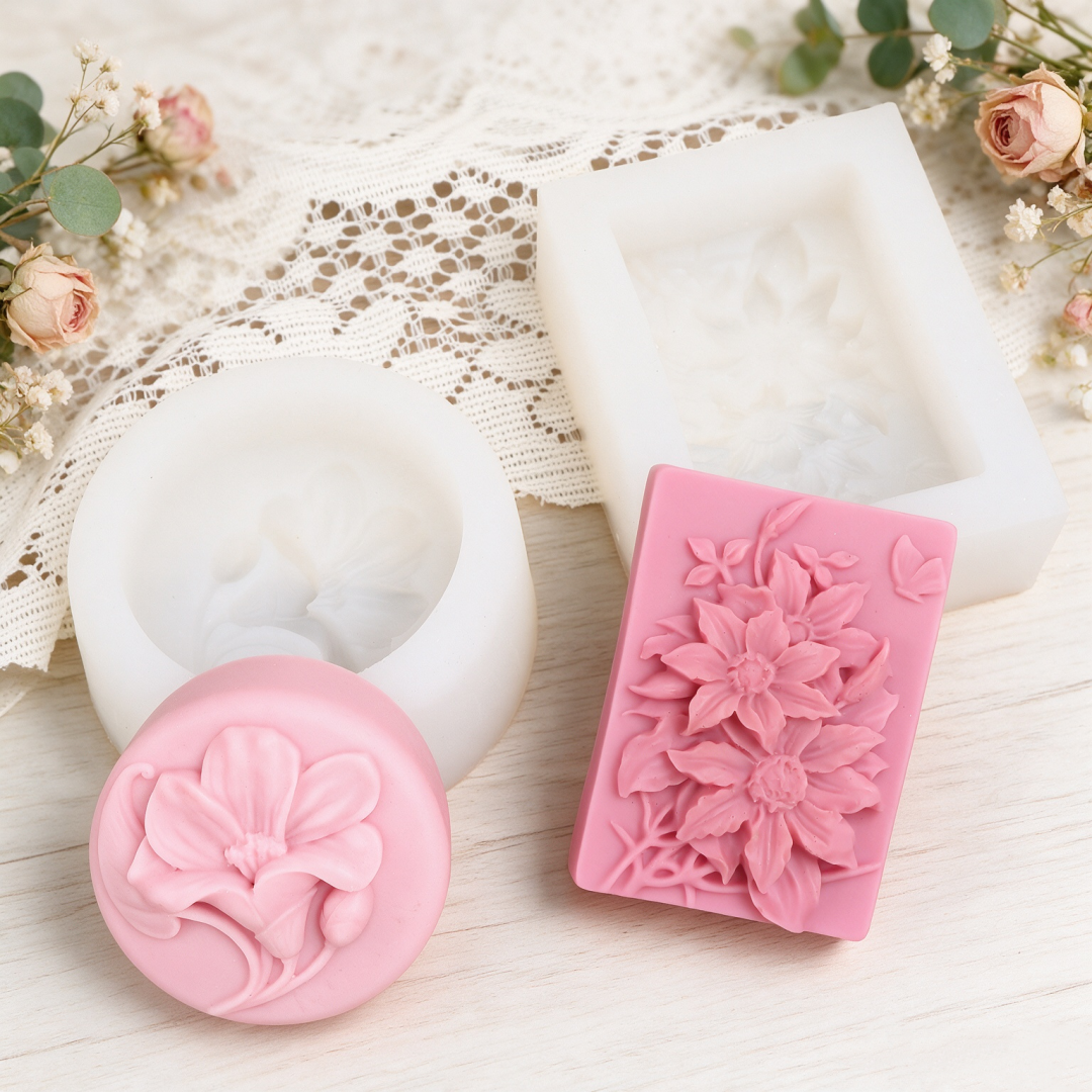 Soap Making Scents - Vintage Floral Sunflower Silicone Soap Mold