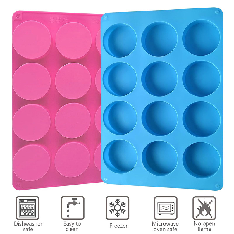 Round Silicone Molds 12-Cavity - Soap Making Gloves 评论和价格