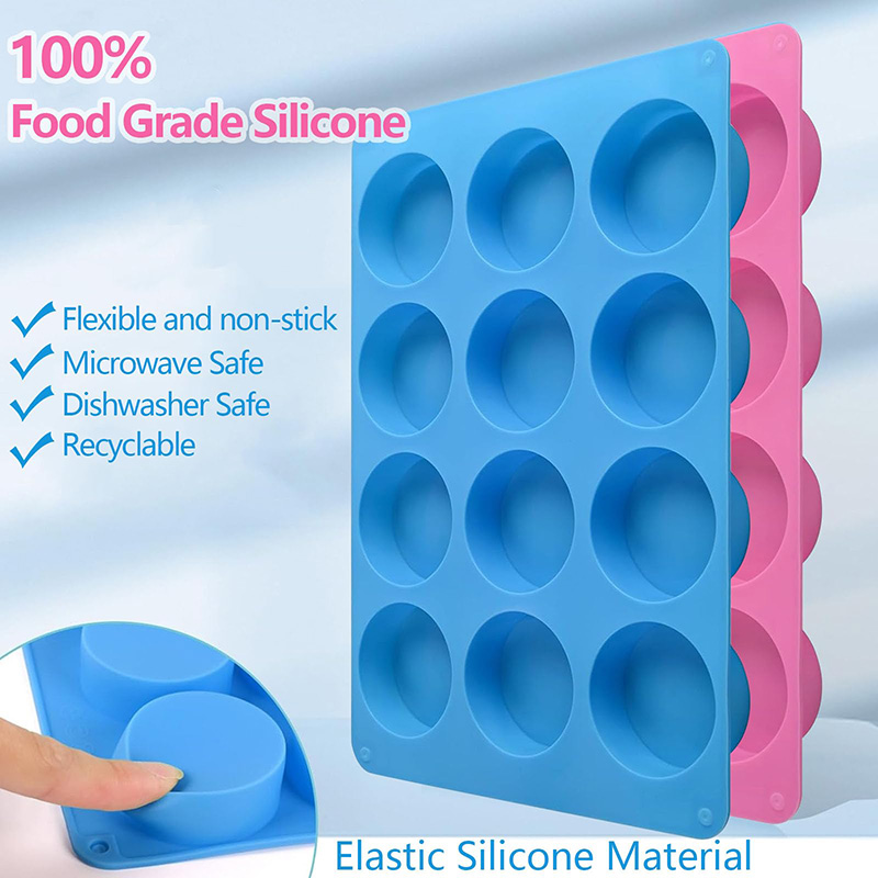 Round Silicone Molds 12-Cavity - Soap Making Gloves 评论和价格