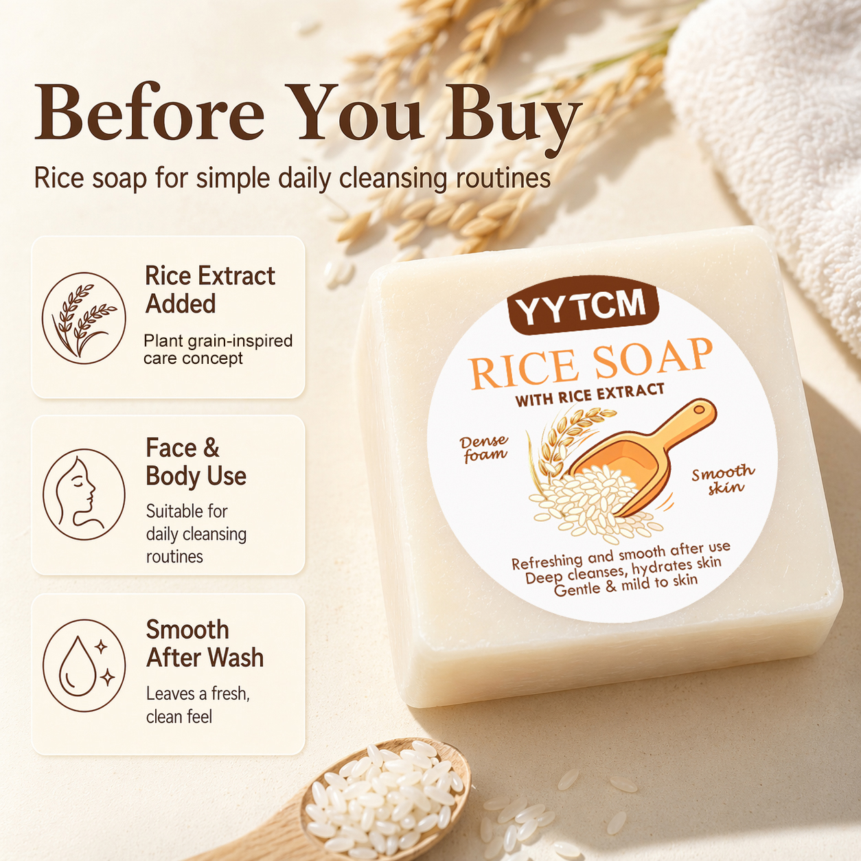 Yytcm Rice Essence Soap Mild M - Soap Making Oils 评论和价格